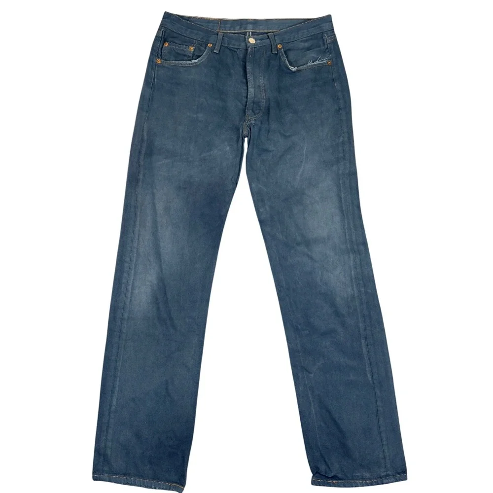 Vintage Levis Jeans Mens 34x36 Blue 501 Straight Leg Customized Dyed Denim Pants